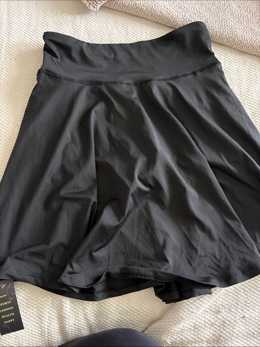 Black Athletic Skort - Flared Active Skirt